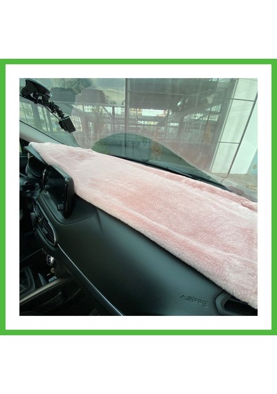 Vaveni Yumuşak Tüylü Oto Torpido Bagaj Üstü Örtü Peluş Halı Pudra Pembe 130x40cm Arz