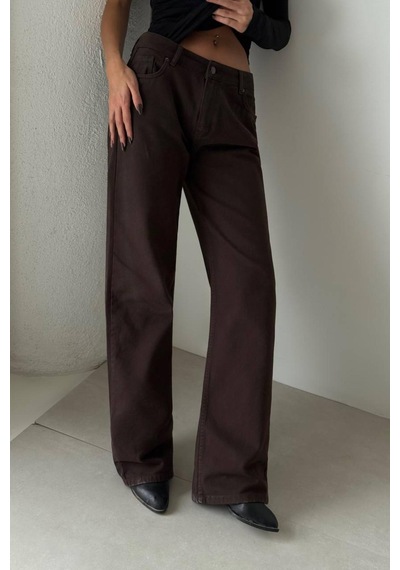 Lacarino 7612 Relax Fıt Kadın Jean Pantolon Kahve Lacarino 7612 Relax Fıt Kadın Jean Pantolon Kahve