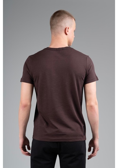 Maraton Regular Erkek Bisiklet Yaka Koyukahve- T-shirt Koyukahve-
