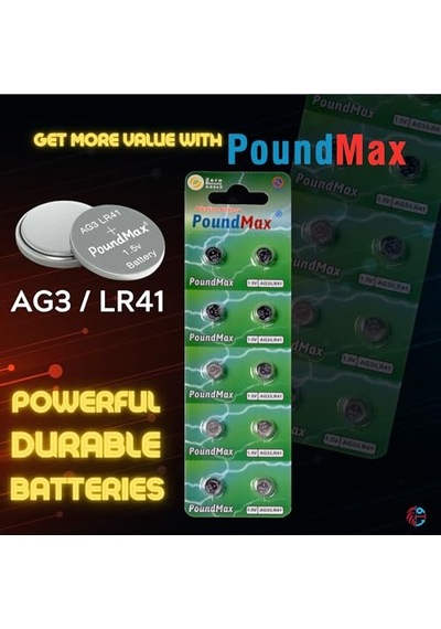 10 Adet Ag3 Lr41 Lr736 / L736 / G3 / G3a / 3ga / 192 / Gp192 / V3ga / Rw87 1.5v Poundmax Alkalin Düğme Piller Küçük