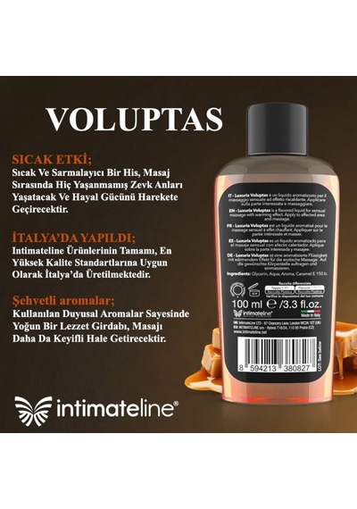 İntimateline Voluptas Karamel Aromalı Isıtıcı 100 Ml Masaj Jeli