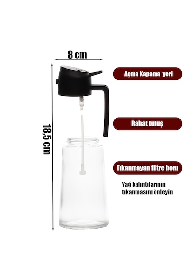 Porsima Alk-3154 Çok Amaçlı Cam Sprey Şişe Yağlık Yağdanlık Krem