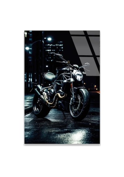 Streetfighter Motosiklet Gece - Cam Tablo - Deg0492 80 X 125 Cm