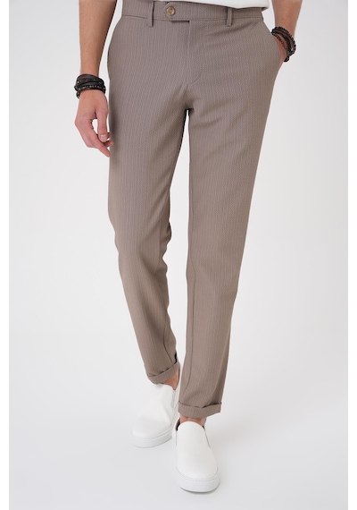 Efor Comfort Fit Gofre Dokulu Beli Lastikli Vizon Jogger Pantolon P 1177 Vizon