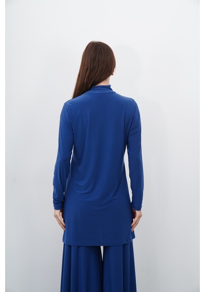 Penyebizden Dik Yaka Sandy Tunik-indigo Mavi