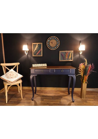 Wooding 100 Cm Çekmeceli Masif Lacivert Ceviz Dresuar (548588022) Ceviz
