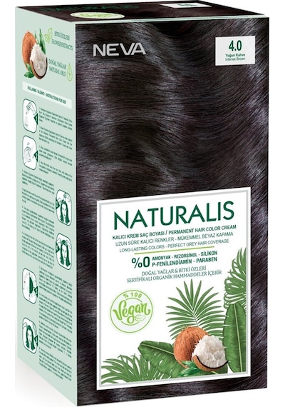 Nevacolor Naturalis Vegan Kalıcı Krem Saç Boyası Seti 4.0 Yoğun K