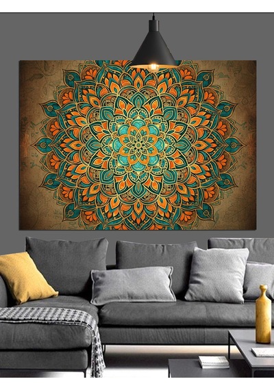 Karmaşık Geometrik Mandala Desenli Sanat Dekoratif Kanvas - Mdf Ahşap Tablo