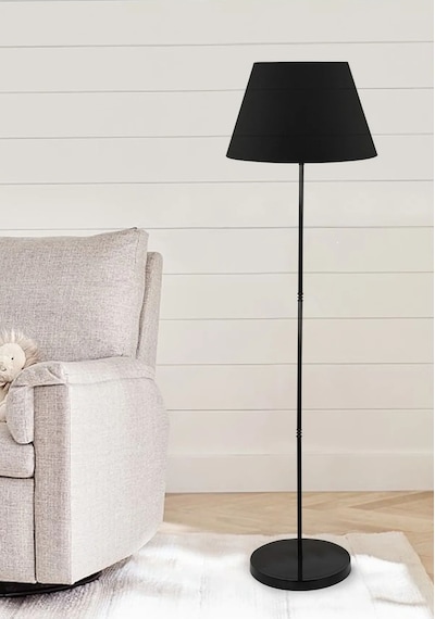 Metal Lambader Tek Ayaklı Siyah Konik Kumaş Ml731
