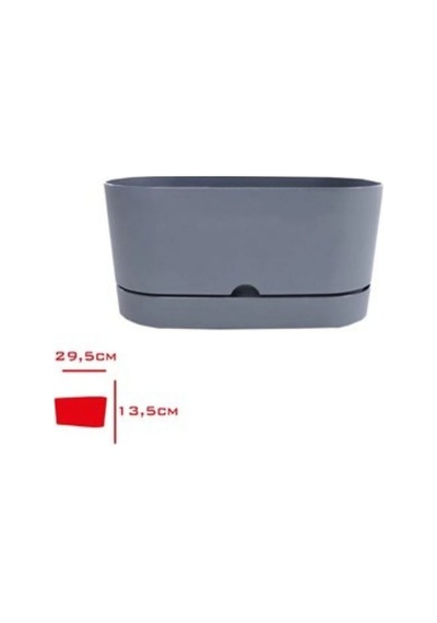 Polıwork Saksı Balkon Begonya 30 Cm Antrasit