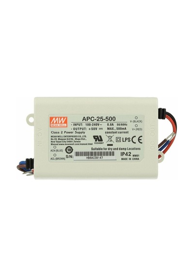 Apc-25-500 Apc25500 15 50vdc 500ma Ip42 Meanwell