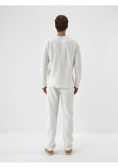Xint Ekru Pamuk Dokulu Regular Fit Sweat Pantolon 380224