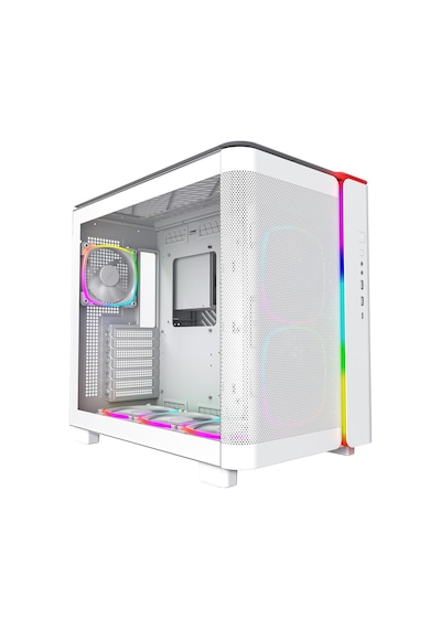 King 95 Pro Çift Odacıklı Atx Orta Kule Pc Oyun Kasası, Yüksek Hava Akışı, Aletsiz Paneller, Sağlam Kavisli Tem