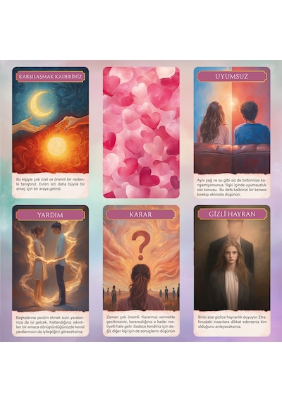 Kalbin Fısıltıları Gerçek Aşk 70 Adet Tarot Kehanet Kartı