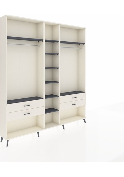 Arges Dolap 10 Raflı 4 Çekmeceli 2 Askılı 220x30x243 Aytaşı-antrasit/aytaşı Antrasıt/aytası Arges Dolap 10 Raflı 4 Çekmeceli 2 Askılı 220x30x243 Aytaşı-antrasit/aytaşı Antrasıt/aytası