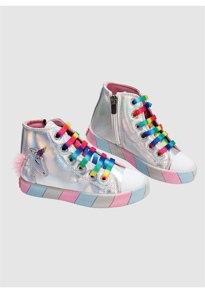 Unicorn Hologram Ortopedik Kız Sneakers Gri