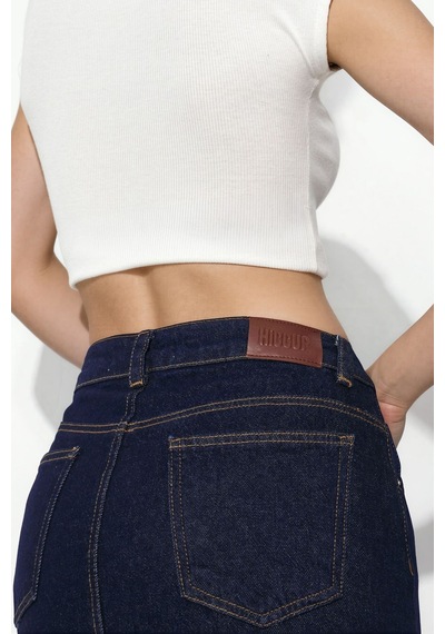 Hiccup Denim Şort Etek Koyu Mavi Denim