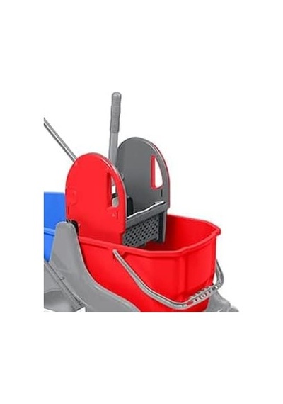Temizlik Arabası Çift Kovalı Temizlik Seti Mop Ve Aparatı -3 Parça Paspas Arabası - 25 Litre