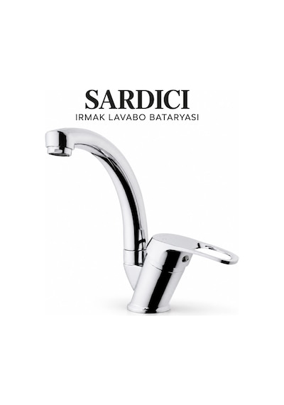 Sardıcı Irmak Krom Kısa Kuğu Lavabo Bataryası Çift Su Girişli 40 Cm Hortum Ve Montaj Takımı Dahil