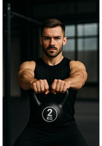 2 Kg Çaydanlık Tipi Dambıl Kettlebell Ağırlık Siyah Tek Ebat