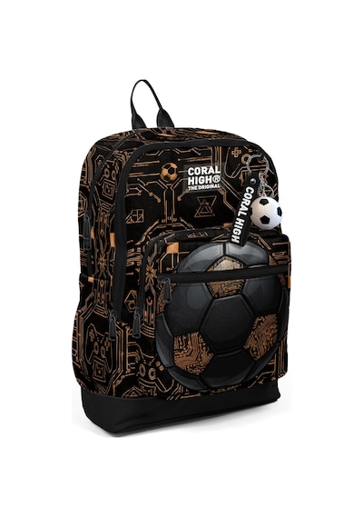 Coral High Kids Futbol Desenli Okul Sırt Çantası 33217 Siyah