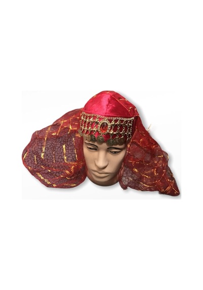 Beyzade Kostüm Tüllü Şapka Kırmızı