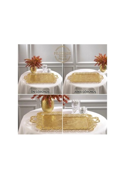 Özel Yapım Gold Sunum & Dekor Tepsi -söz&nişan Diğer