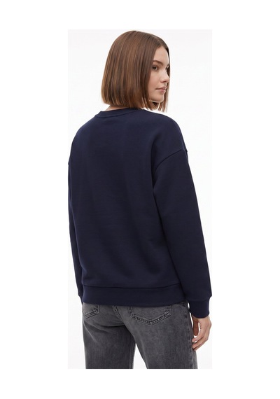 Fabrika Lacivert Kadın Bisiklet Yaka Loose Fit Nakışlı Sweatshirt F6wl-swt0087