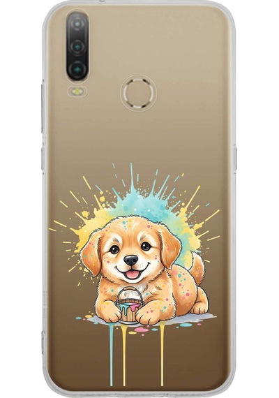 General Mobile Gm 10 İle Uyumlu Splash Köpek Tasarımlı Şeffaf Silikon Kılıf 051g