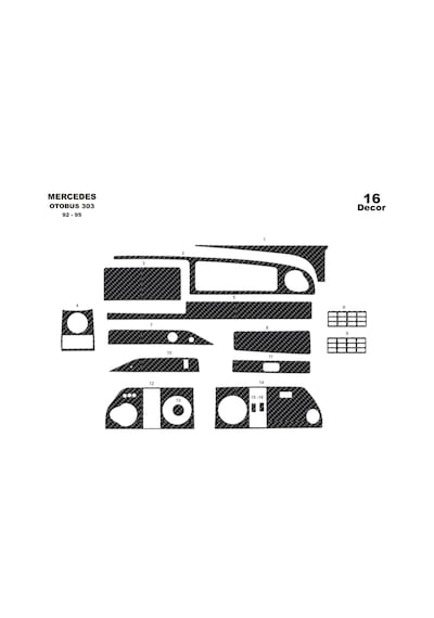 Mercedes 303 Torpido Kaplama 1992-1995 16 Parça Karbon