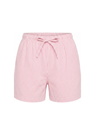 Siyah İnci 2'li Mevsimlik İnce Örme Şortlu Pijama Altı 8064 Çizgili Pembe Sarı
