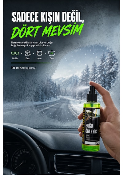 Araç Buğu Önleyici Sprey Araç Motorsiklet Ve Araba Cam Bugu  125 ML