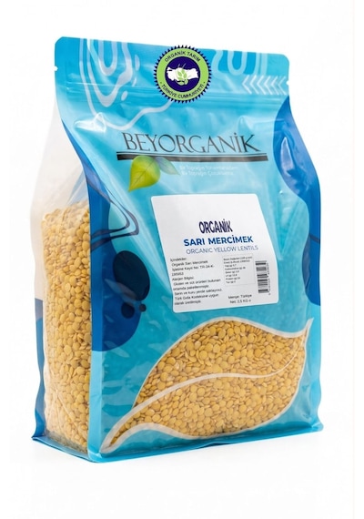 Organik Sarı Mercimek 2,5 Kg Pestisit Ve Aflatoksin Analizli