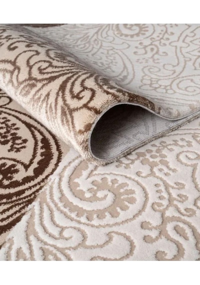 By Özer Halı Kahve Renk Etnik Desenli Saray Halı Crystal Cr04b Salon Halısı Çok Renkli
