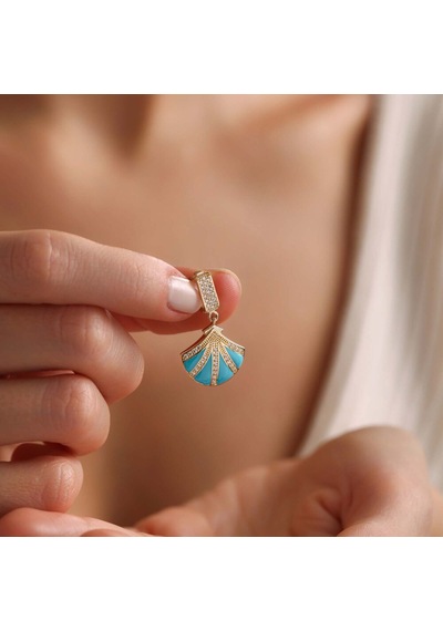 14 Ayar İstiridye Charm Uç Bilezik-kolye T13229