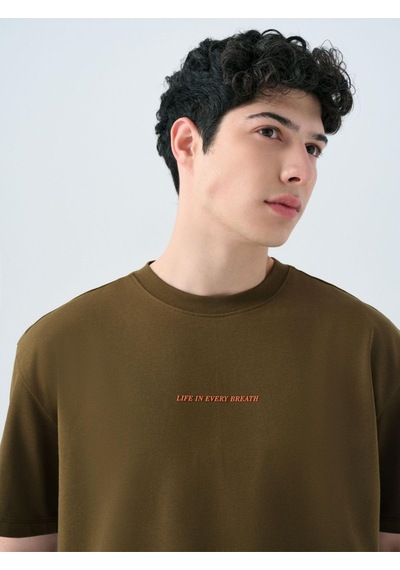 Loft Lf2038996 Erkek Kısa Kollu T-shirt Khakı