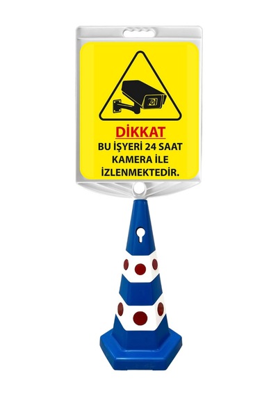 24 Saat Kamera Çift Taraf Bask Mavi Ultra Kedi Gözlü Ağırlıklı Koni Seti Trafik Dubası