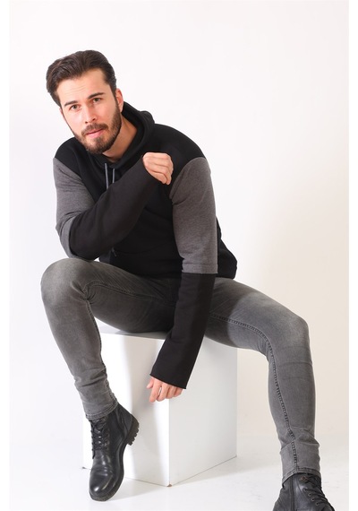 1042 Dewberry Erkek Sweatshırt-siyah