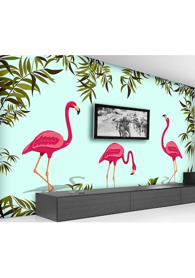 Flamingo Desenli Duvar Kağıdı (397446803)
