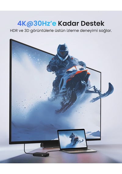 Ugreen 3-in-1 4k 30hz Hdmı Uzaktan Kumandalı Switch, 80125
