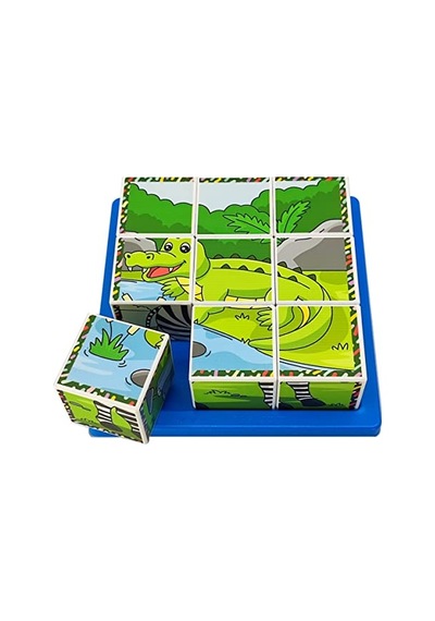 Safari Hayvanları 3d Puzzle - 9 Küp 6 Yapboz
