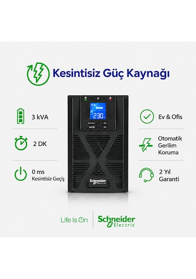 Easy Ups On-line Spm3kı-tr 3000va 2700w 230v Saf Sinüs Kesintisiz Güç Kaynağı - Ups