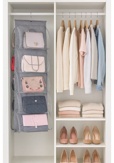 10 Cepli Çanta Organizer Antrasit Kumaş Gri Tr Diğer