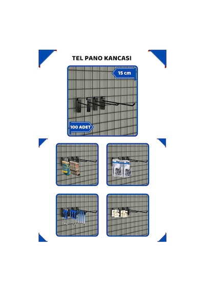 Rafburada Rafburada® 100 Adet Tel Pano Kancası.Aksesuar Kancası Rafburada Rafburada® 100 Adet Tel Pano Kancası.Aksesuar Kancası