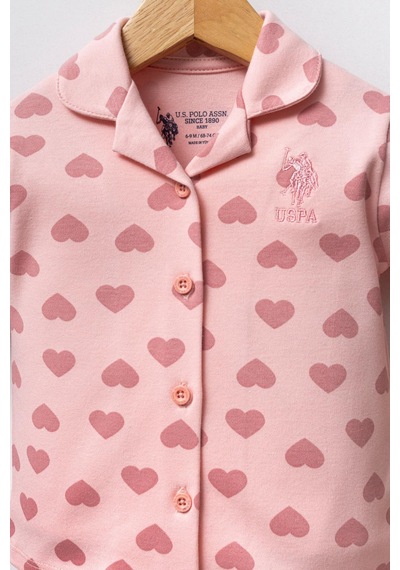U.s. Polo Assn. Kız Bebek Gömlek Pijama Açık Pembe-1701 Pembe