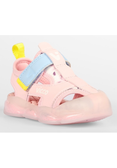 Vicco Live İlk Adım Bebek Ortopedik Işıklı Çocuk Spor Sandalet Pudra