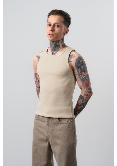 Respire Erkek Tank Top Atlet Bej
