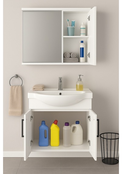 Dmz Home Concept Lacrime 65 Cm Beyaz Renkli Mdf, Oval Seramik Lav Beyaz Dmz Home Concept Lacrime 65 Cm Beyaz Renkli Mdf, Oval Seramik Lav Beyaz