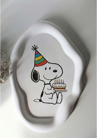 Snoopy Doğum Günü Temalı El Yapımı Dekoratif Takı Tabağı 1