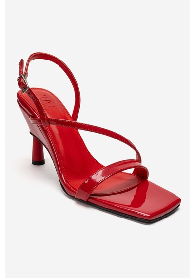 Luvishoes Jolene Kırmızı Rugan Kadın Topuklu Ayakkabı